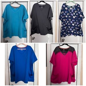 Plus size scrub tops